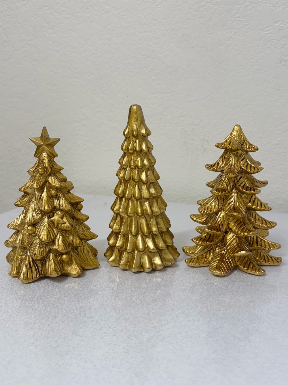 NEW Set of 3 Medium Gold Christmas Holiday Tree Figurines Target